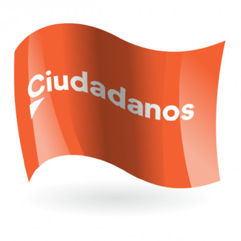 Bandera de Ciudadanos fondo naranja