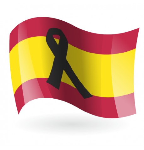 Bandera de España con crespón negro