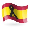 Bandera de España con crespón negro