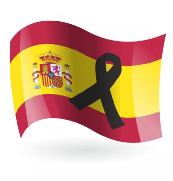 Bandera de España C/E con crespón negro
