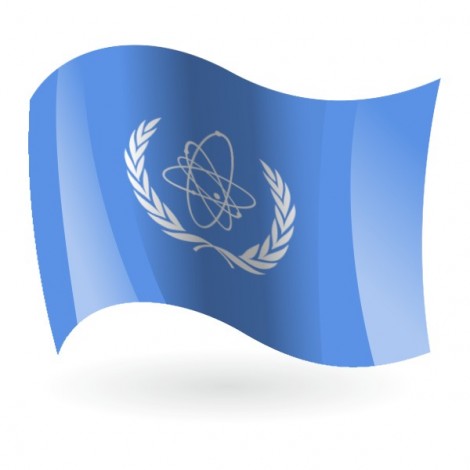 Bandera de la OIEA ( Organismo Internacional de Energía Atómica )