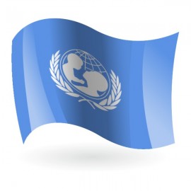 Bandera de Unicef ( Fondo de Naciones Unidas para la Infancia )